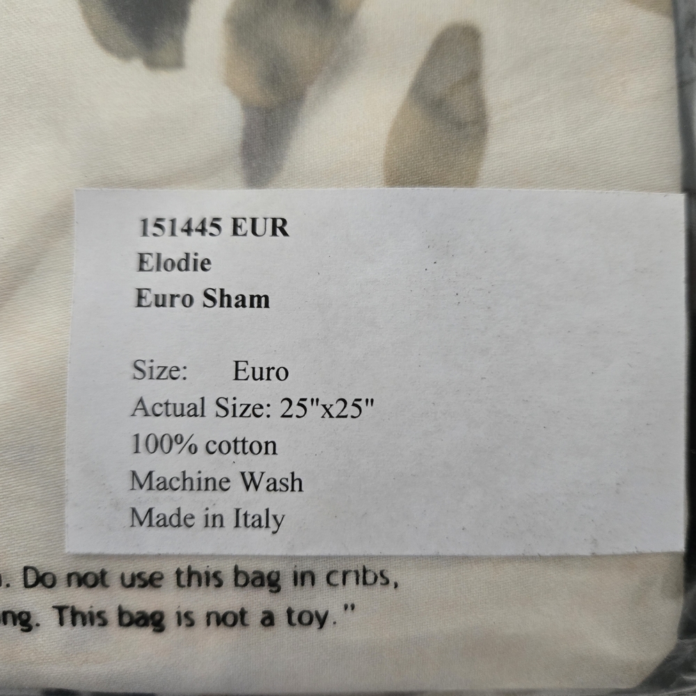 Frontgate Floral Duvet Cover Set - Cream and Gray Madw In Italy - Picture 3 of 8